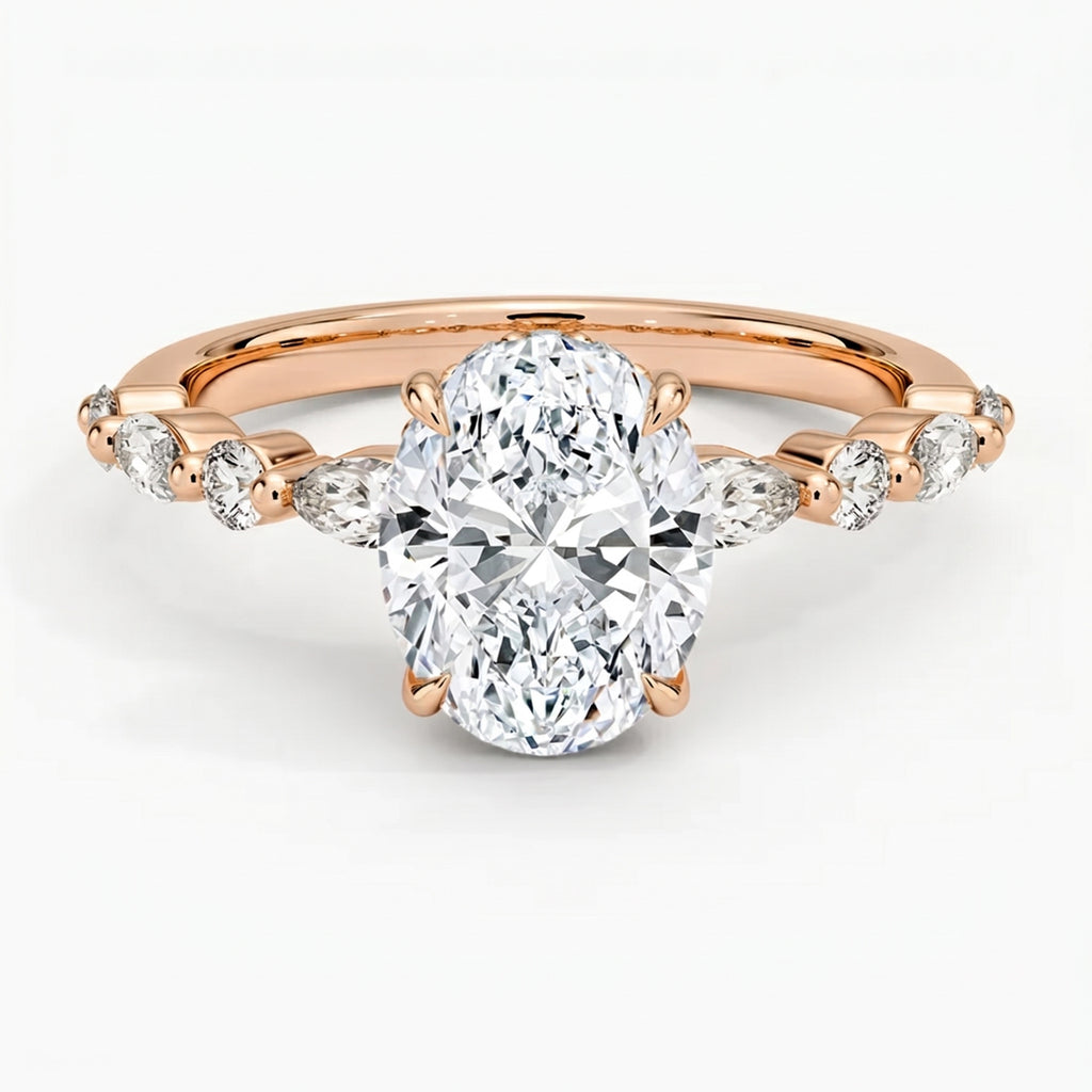 Ivy Hidden Halo Oval Ring