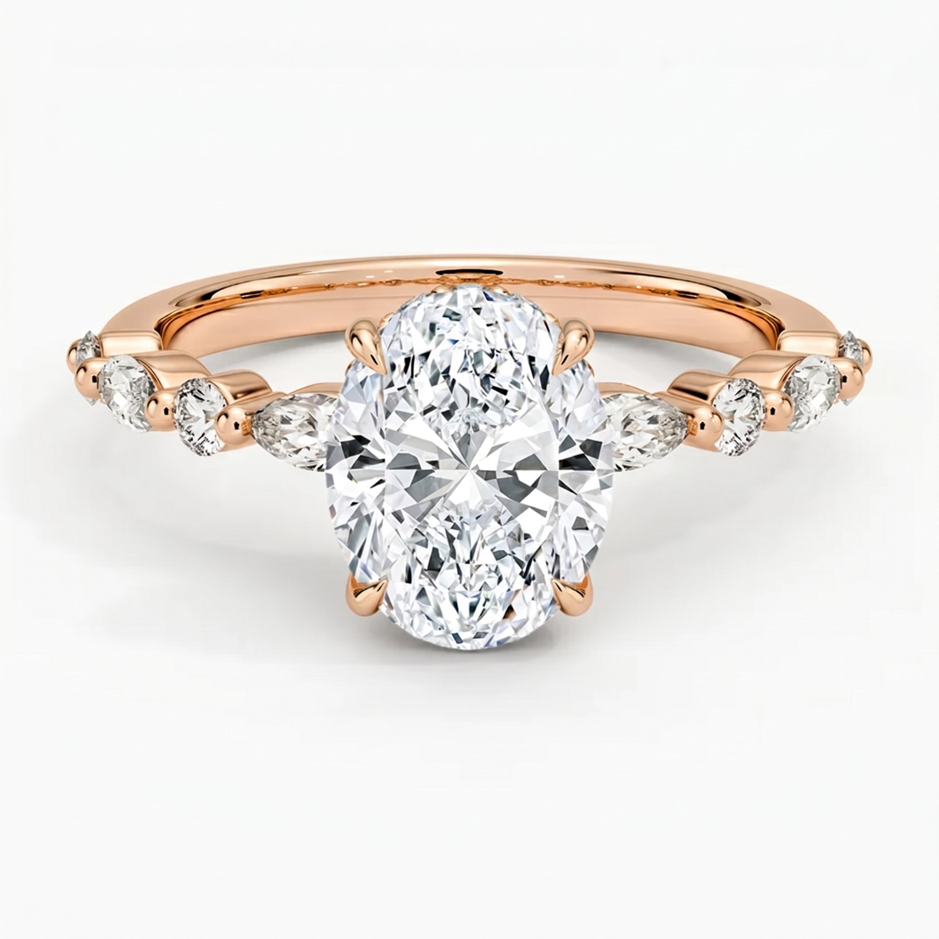 Ivy Hidden Halo Oval Ring