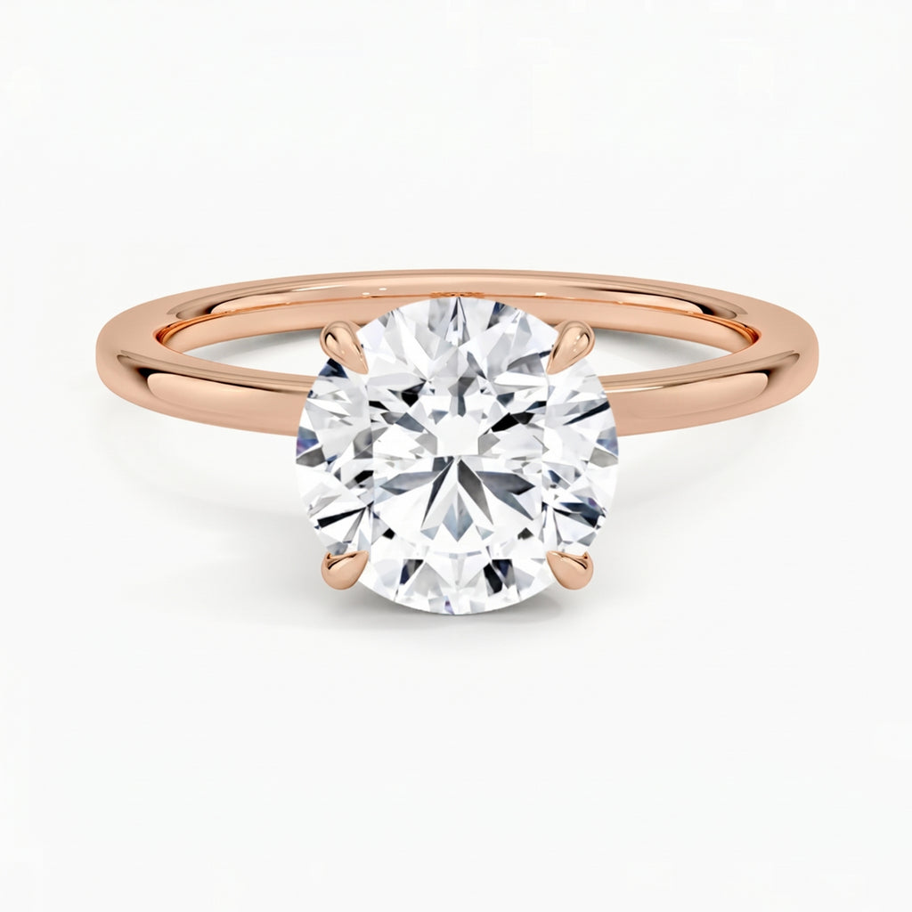 Hidden Halo Round Solitaire Ring