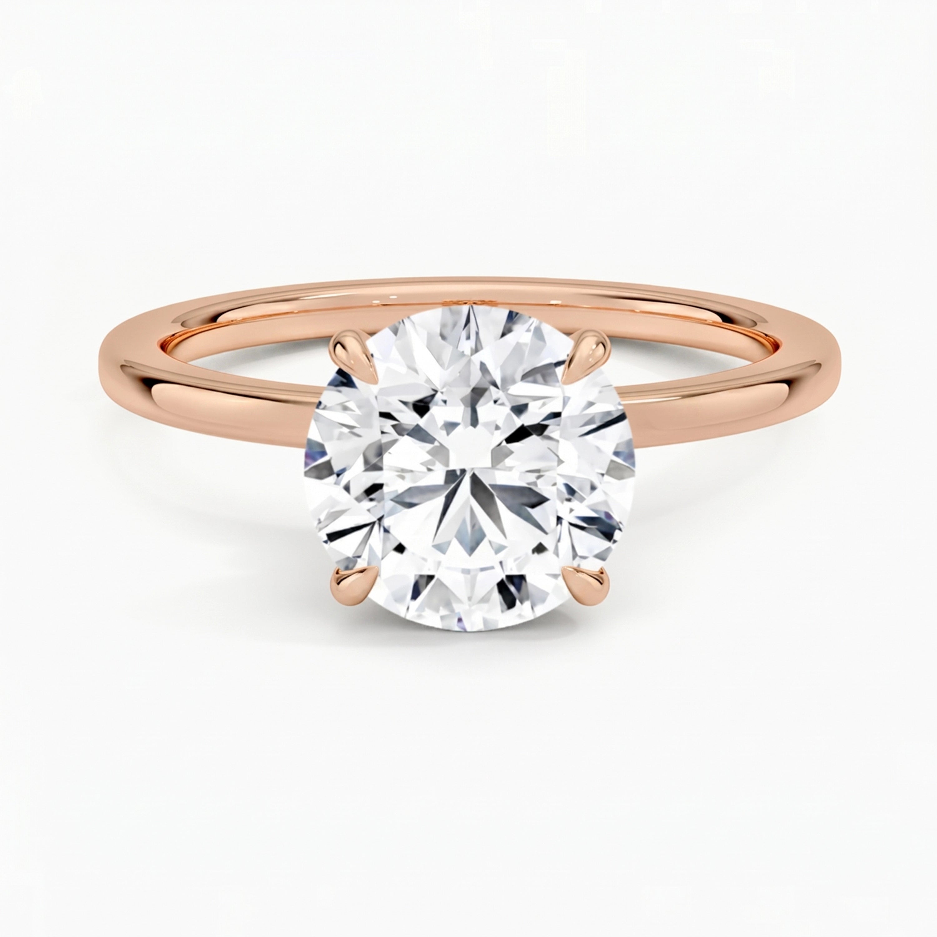 Hidden Halo Round Solitaire Ring