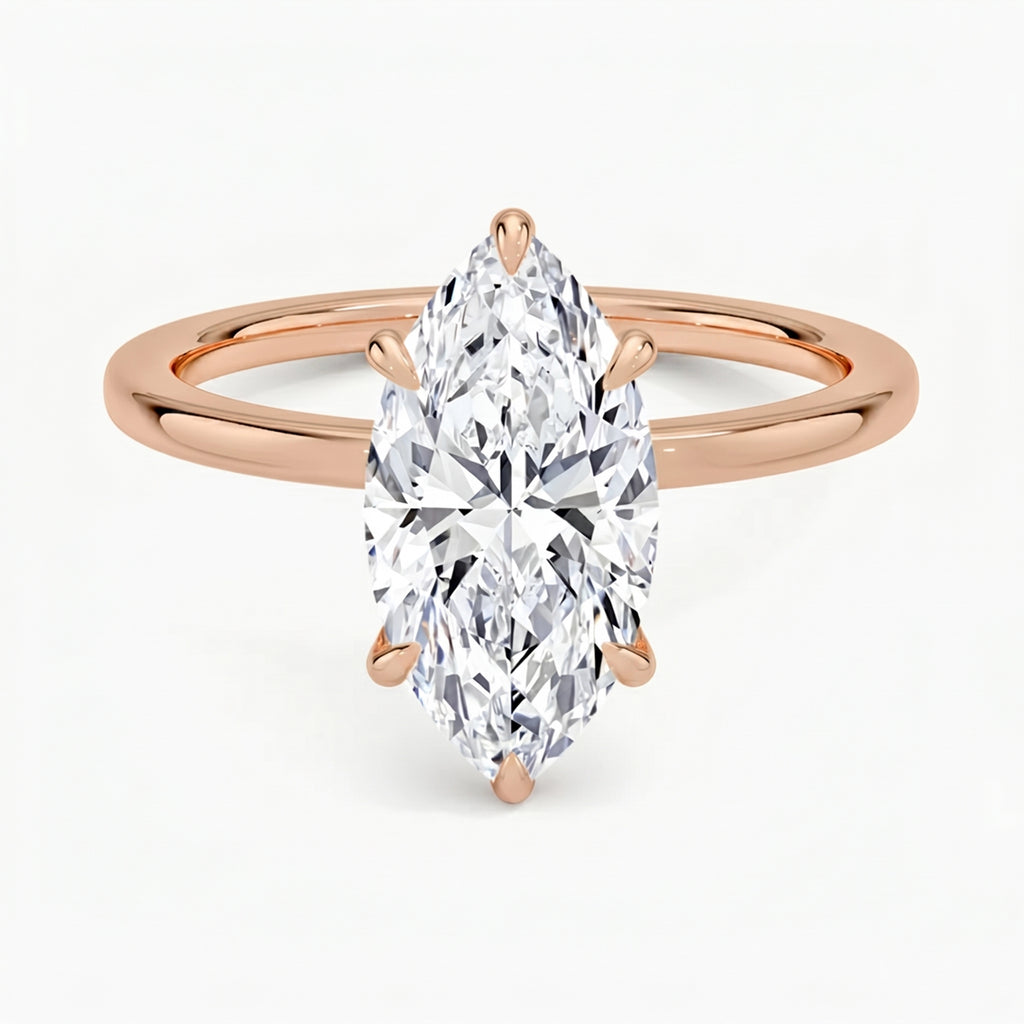 Hidden Halo Marquise Solitaire Ring