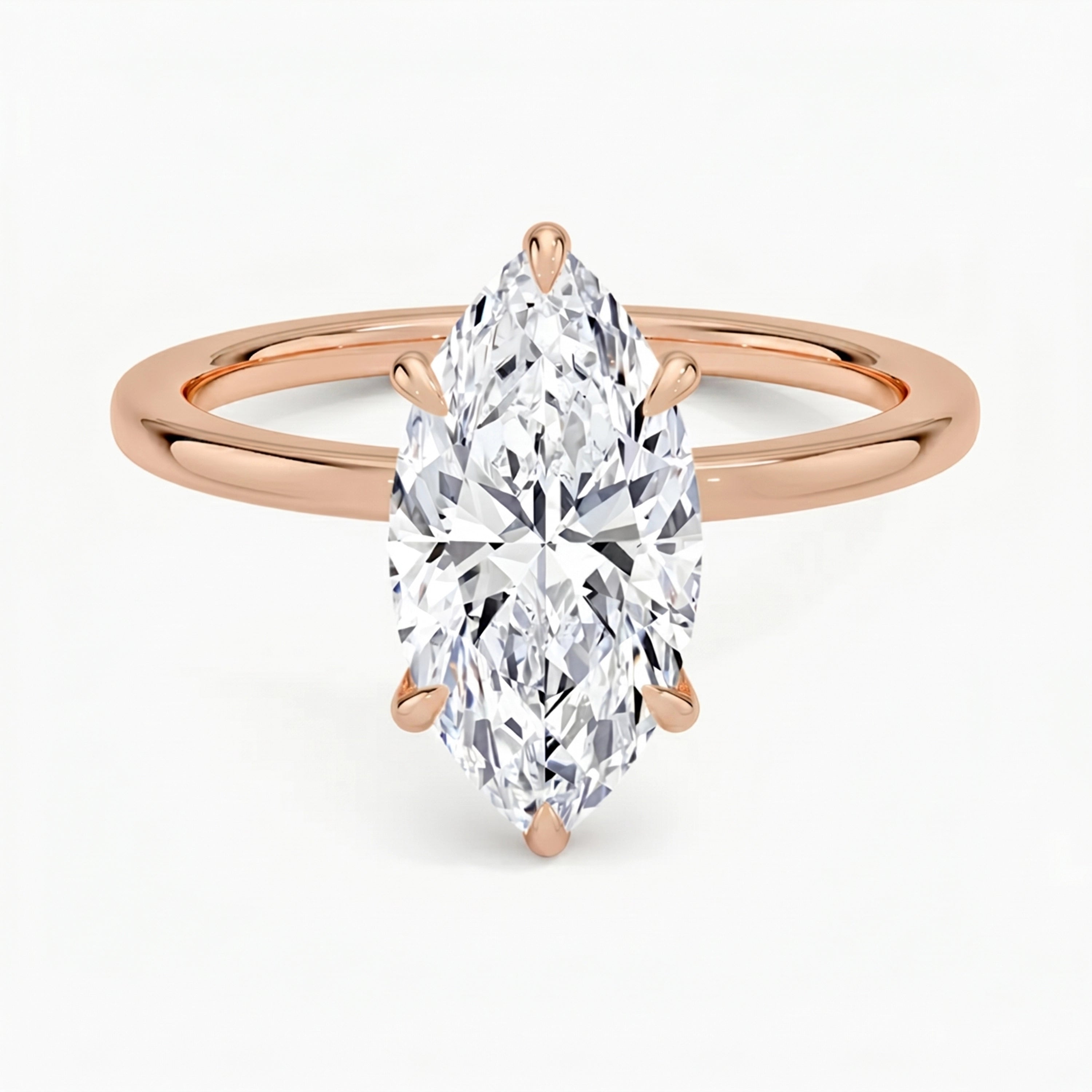 Hidden Halo Marquise Solitaire Ring