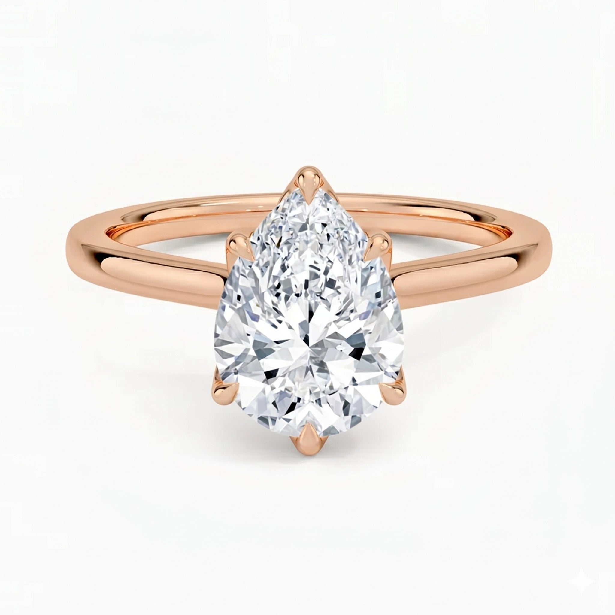 Flora Pear Solitaire Ring