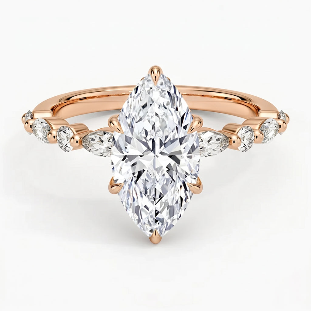 Ivy Hidden Halo Marquise Ring