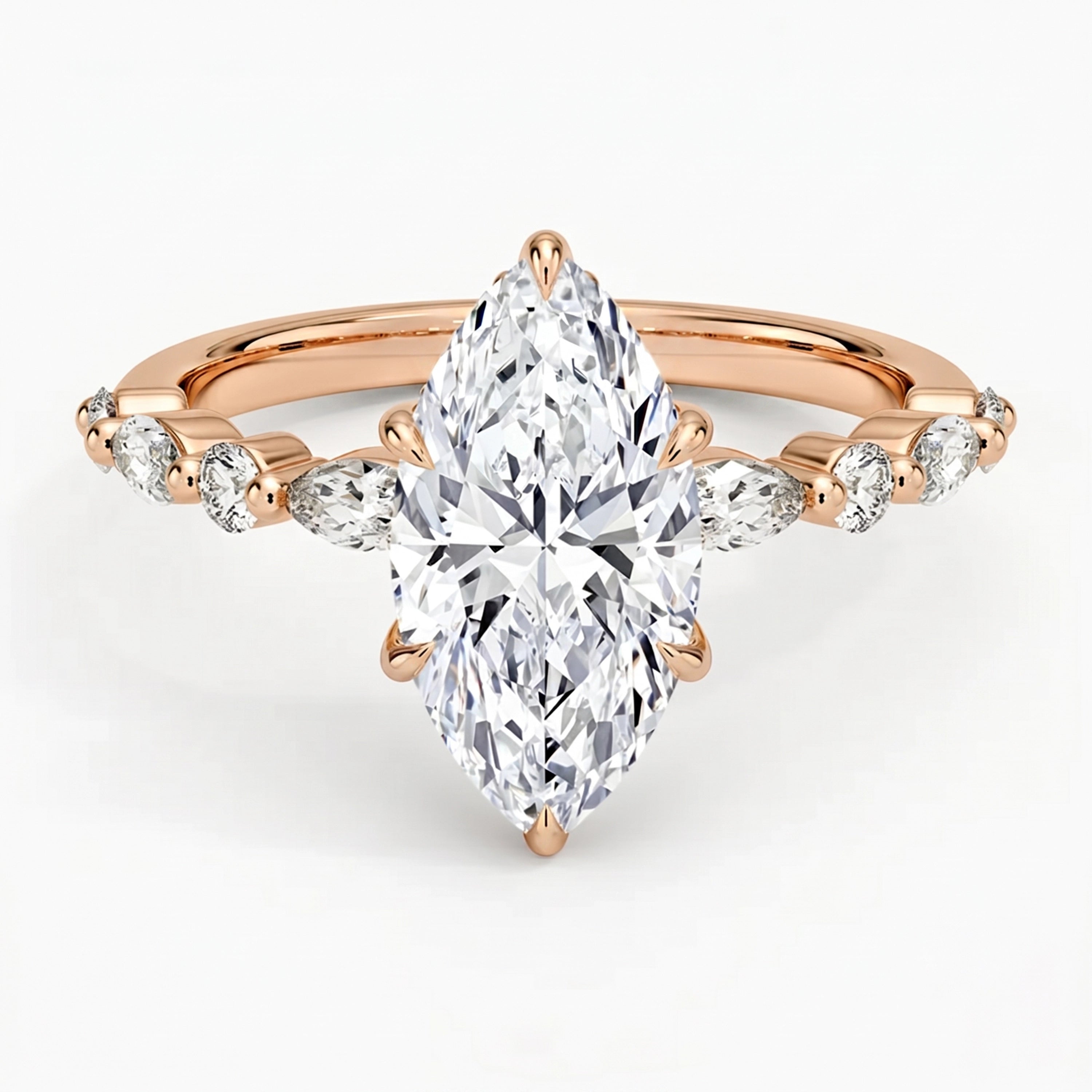 Ivy Hidden Halo Marquise Ring