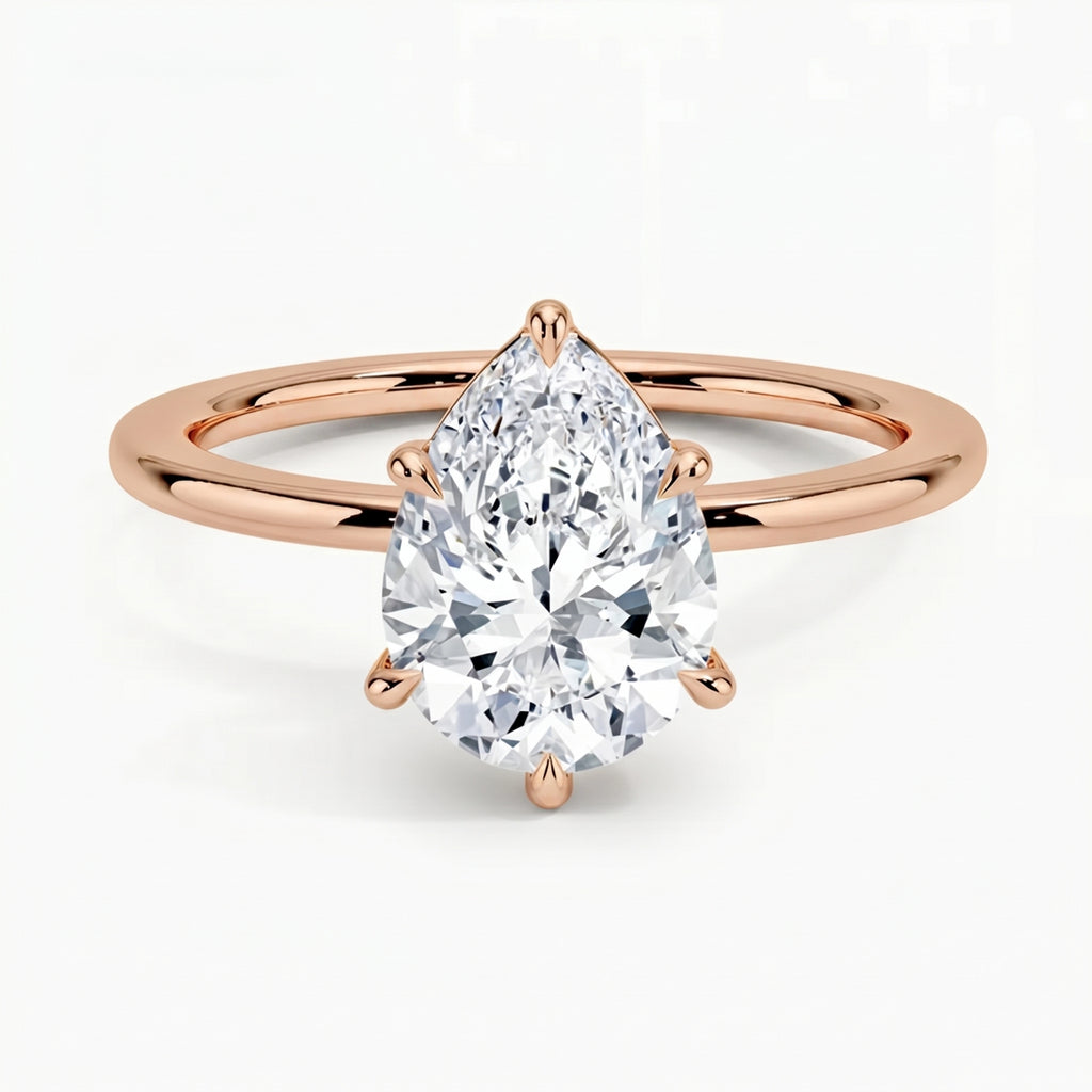 Classic Six-Prong Pear Solitaire Ring