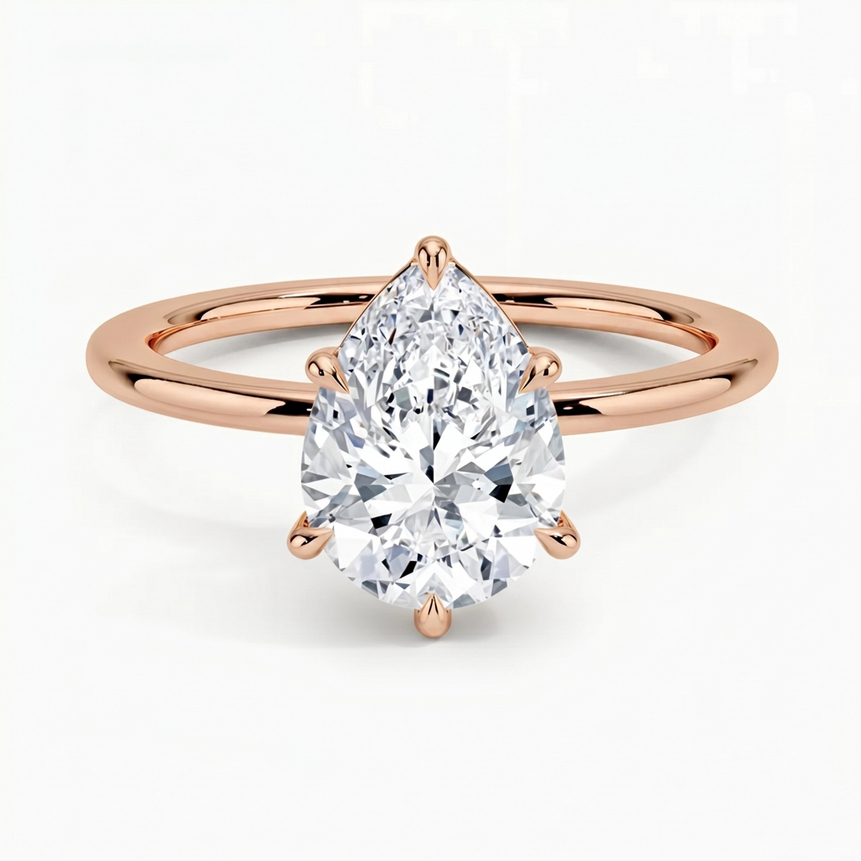 Classic Six-Prong Pear Solitaire Ring