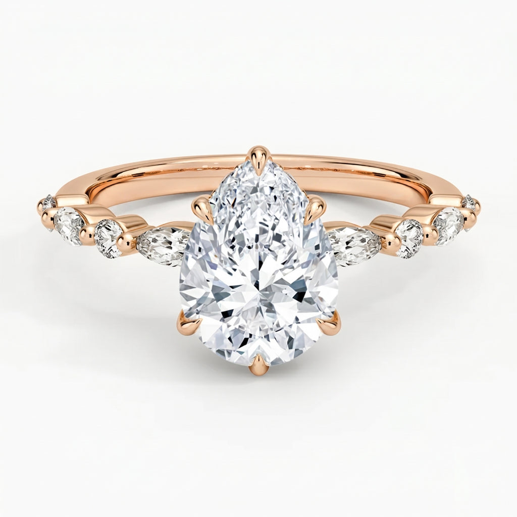 Ivy Hidden Halo Pear Ring