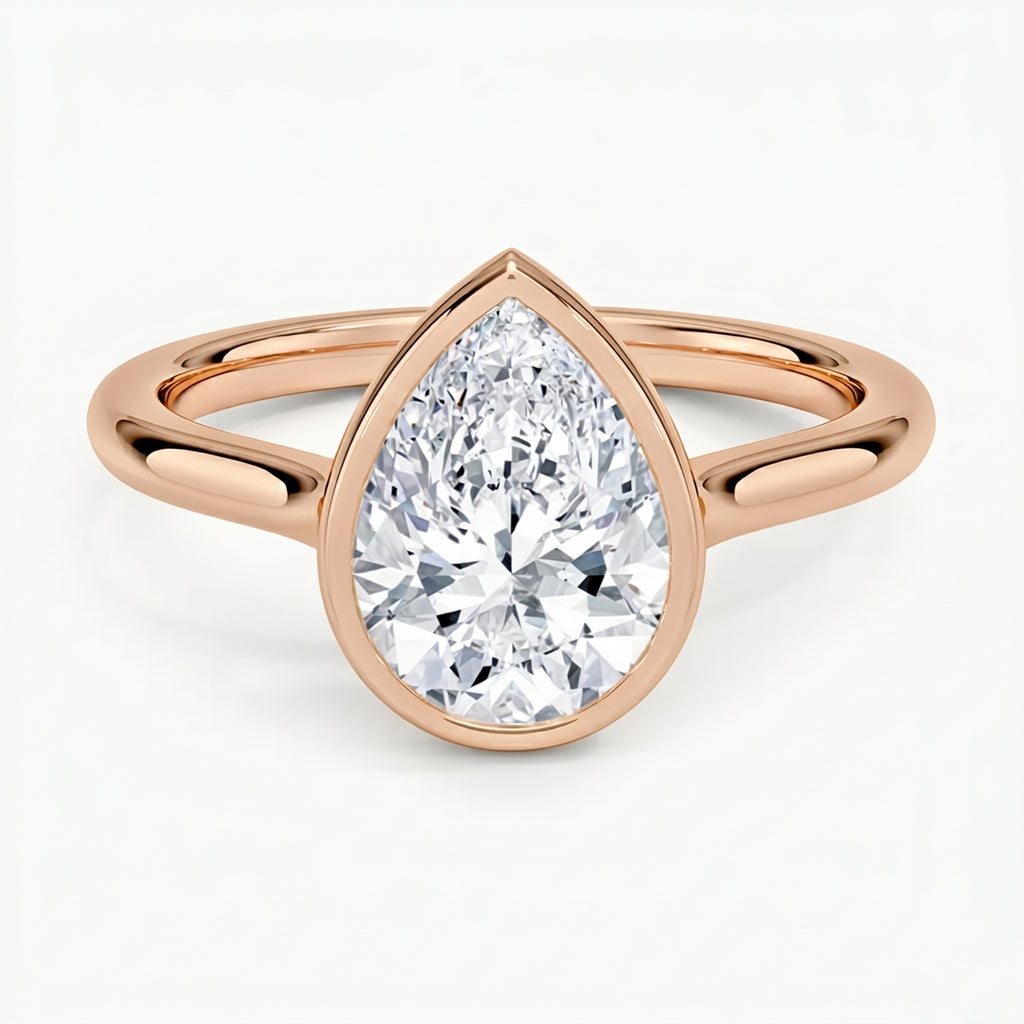 Luna Pear Solitaire Ring
