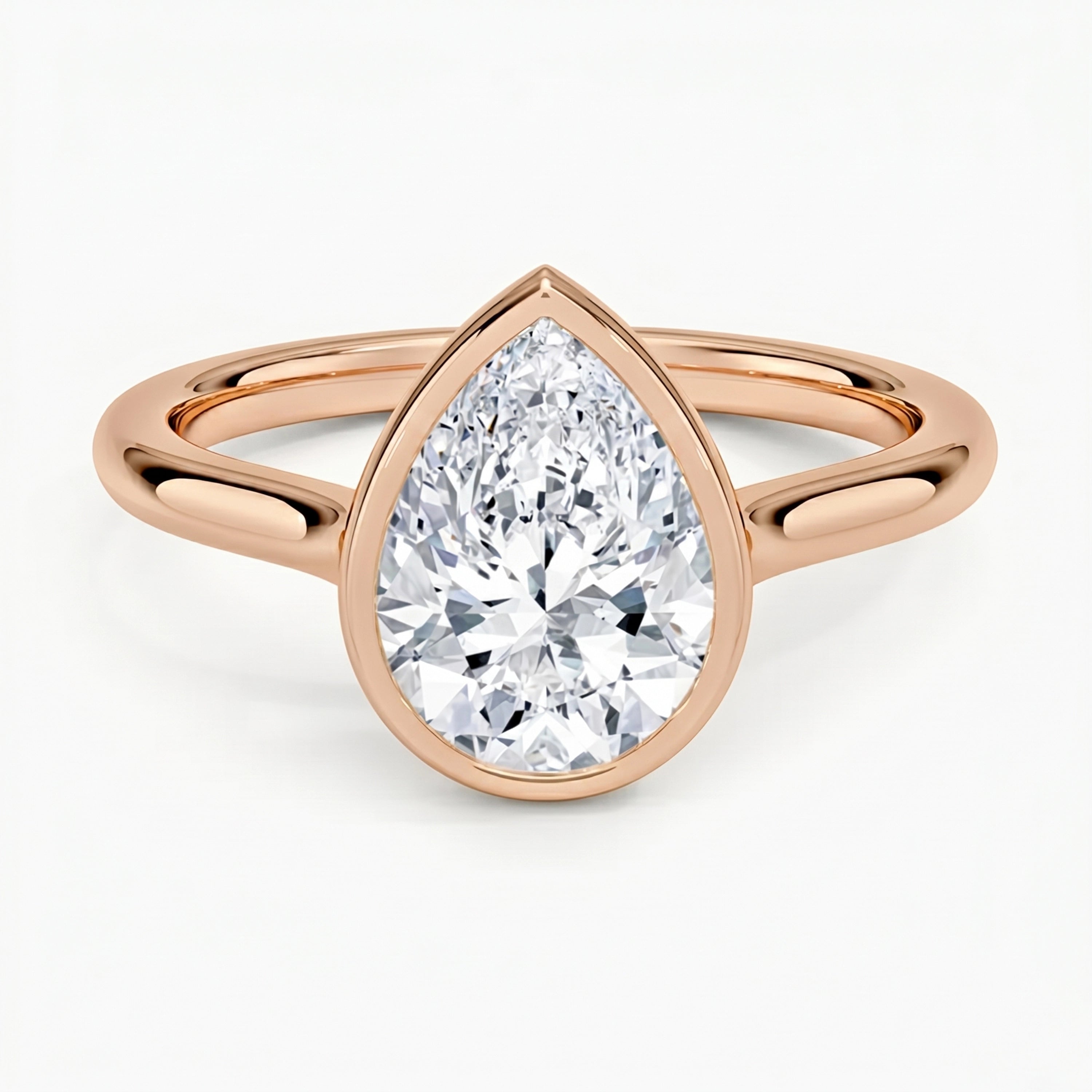 Luna Pear Solitaire Ring