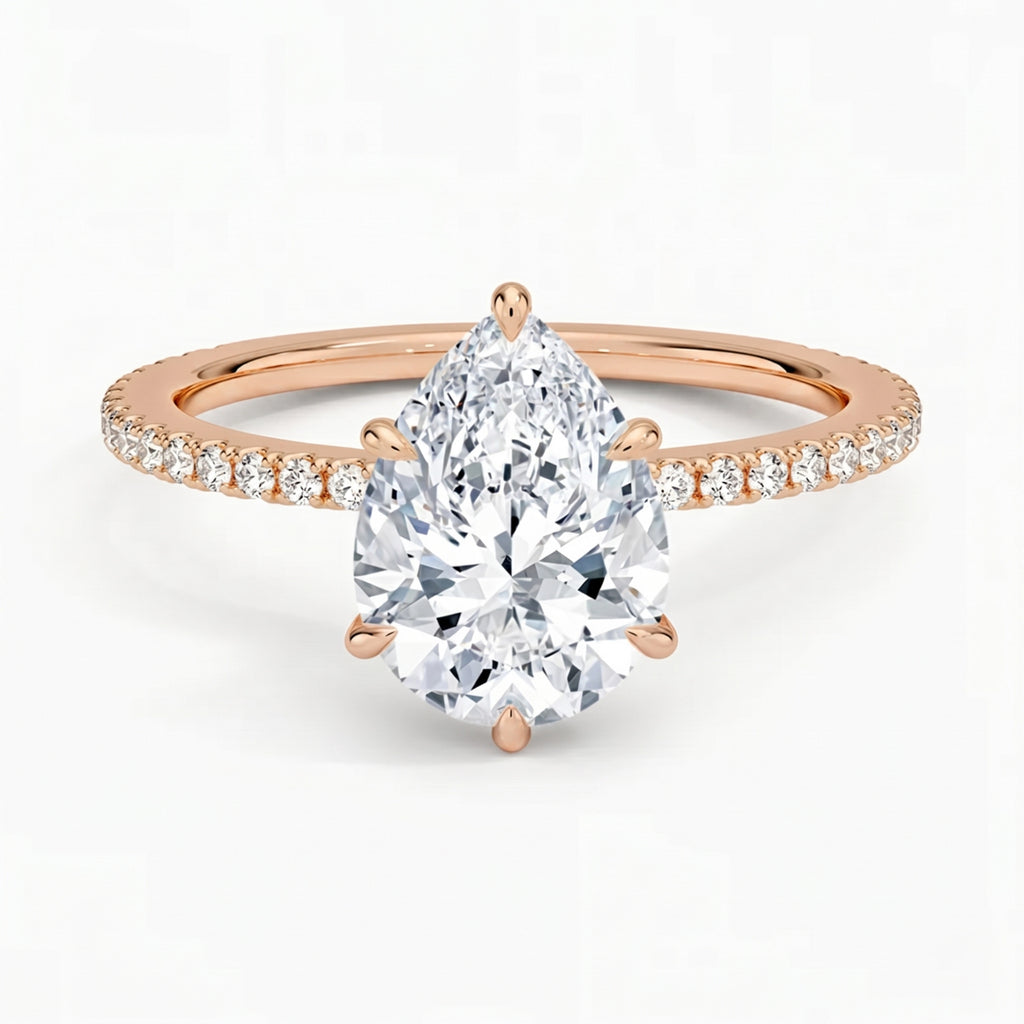 Lumina Pavé Pear Ring