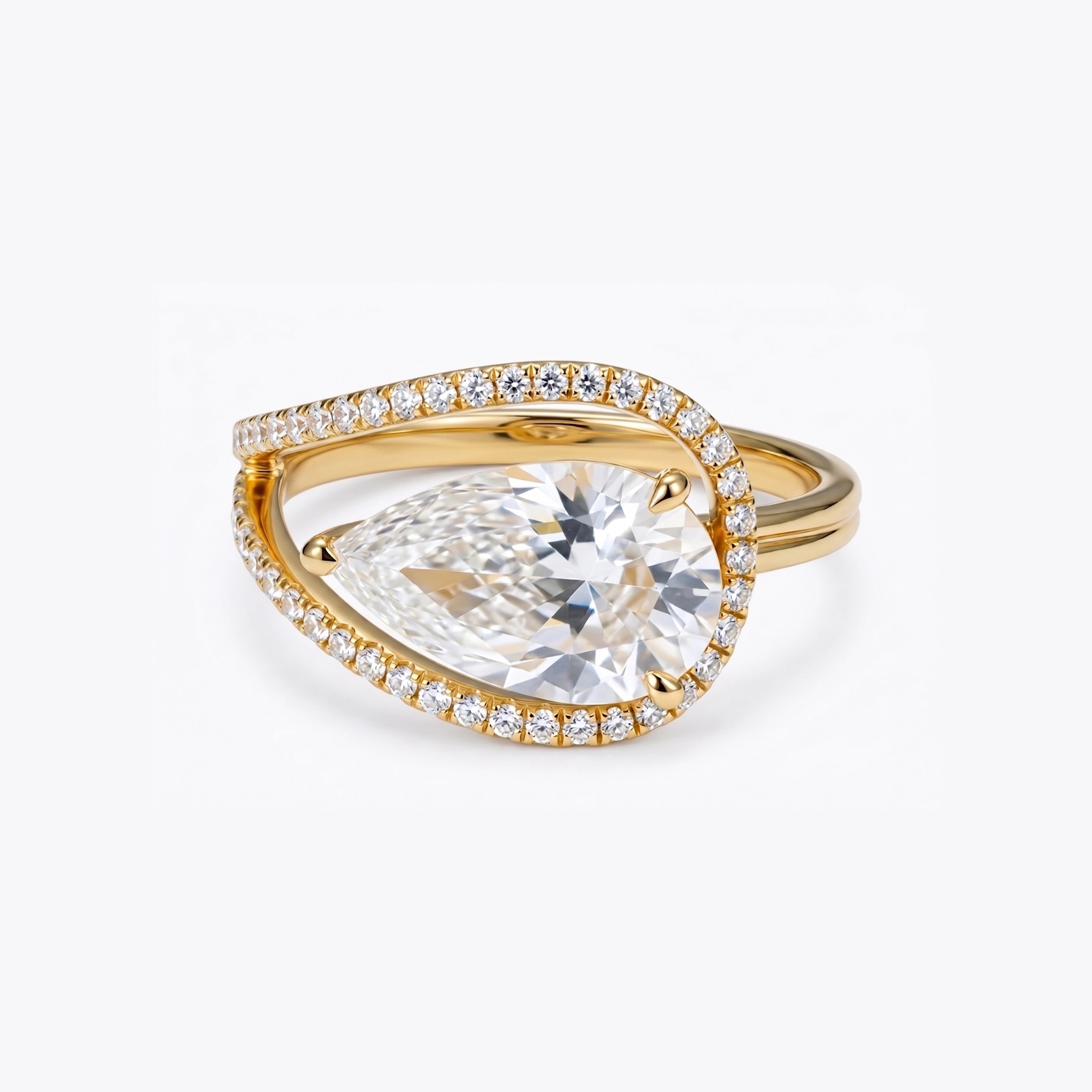 Aurora Halo Pear Ring