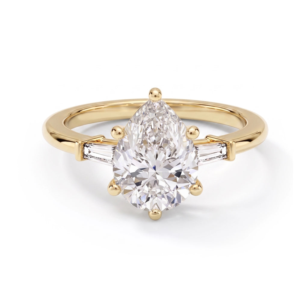 Legacy Pear Three-Stone Ring