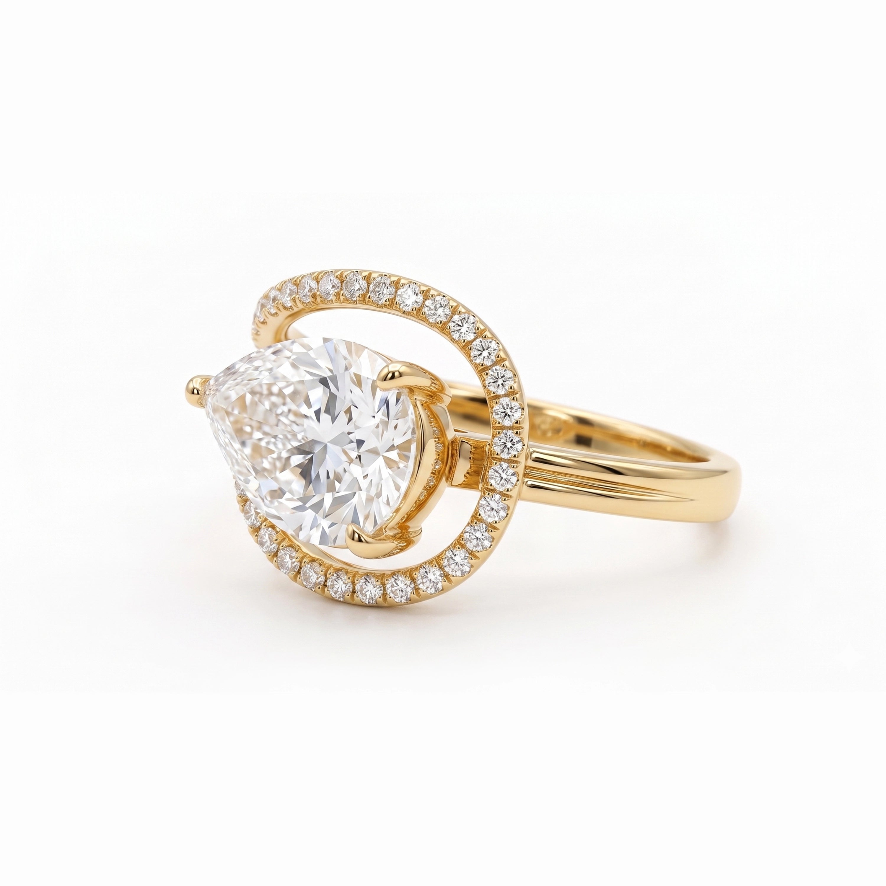 Aurora Halo Pear Ring