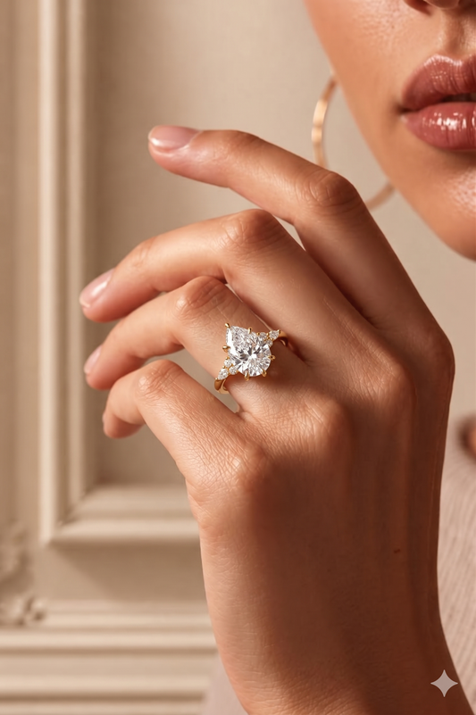 Laurel Pear Ring