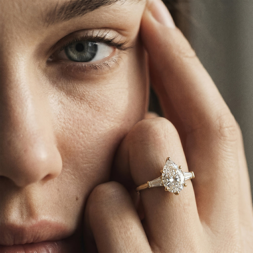 Legacy Pear Three-Stone Ring