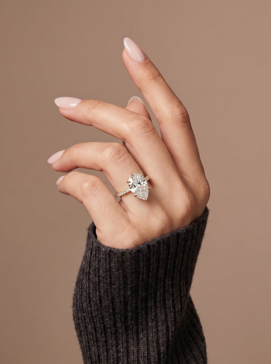 Lumina Pavé Pear Ring