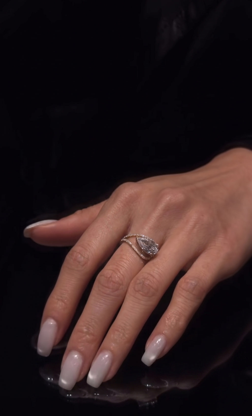Aurora Halo Pear Ring