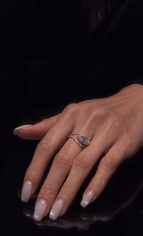 Aurora Halo Pear Ring