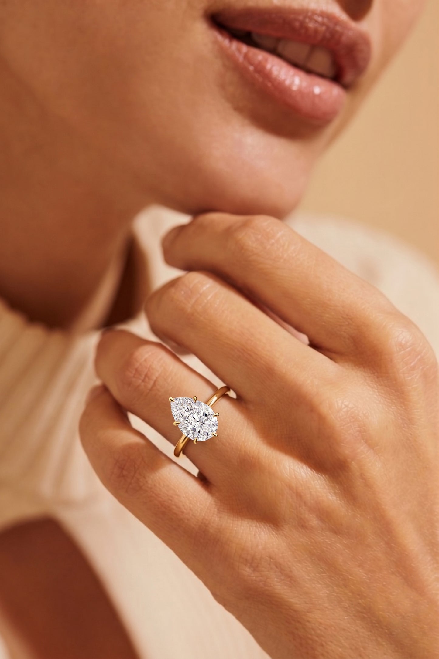 Classic Six-Prong Pear Solitaire Ring