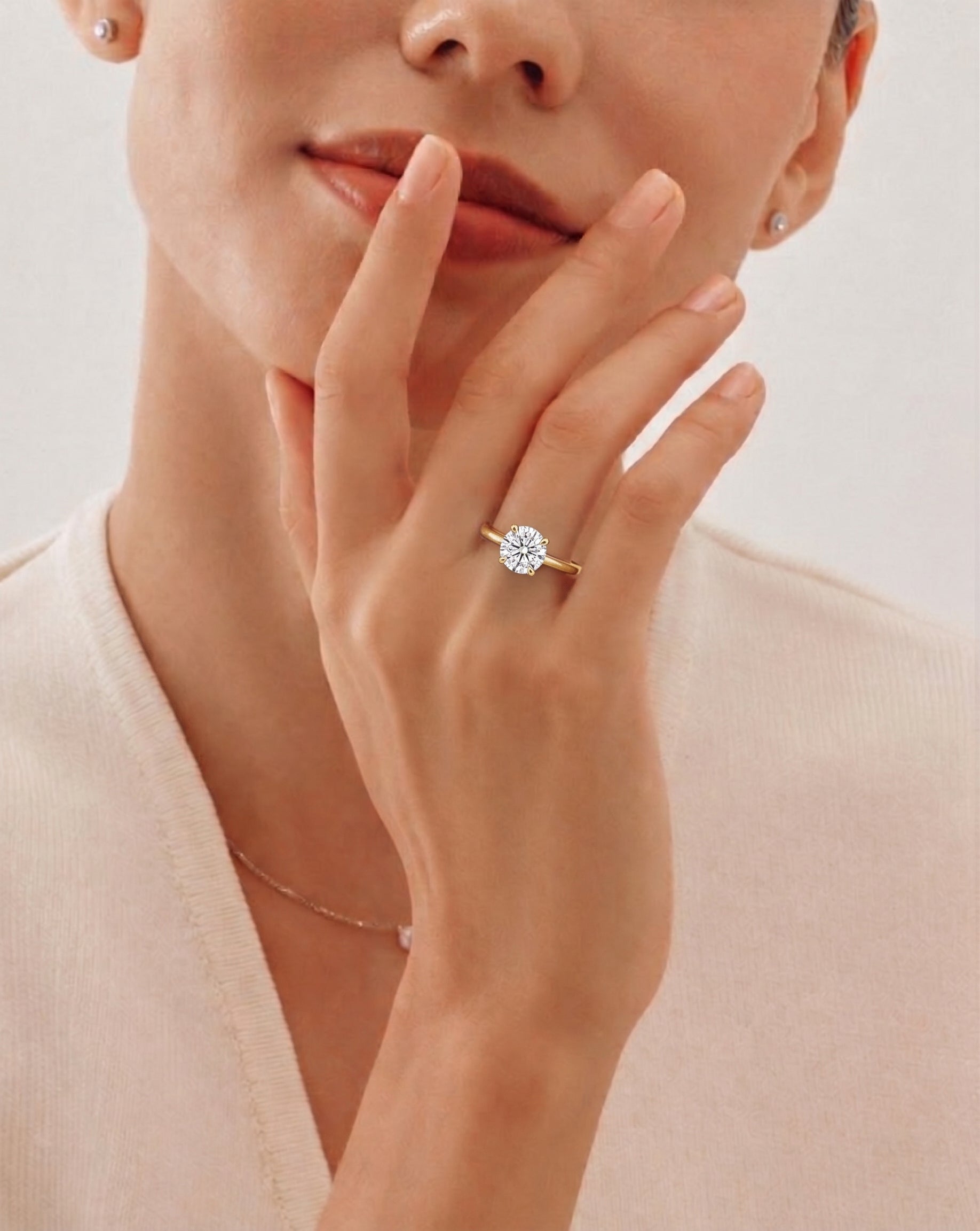 Hidden Halo Round Solitaire Ring