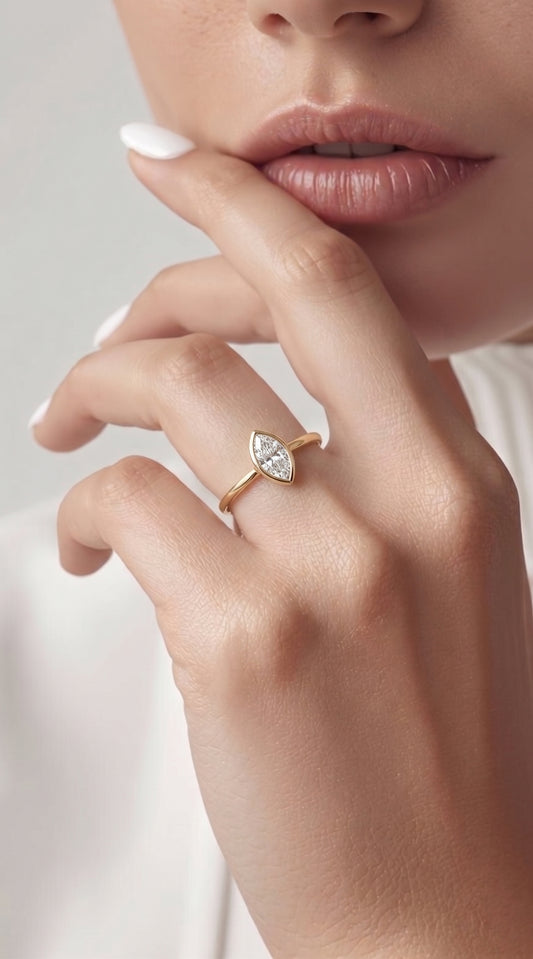 Luna Marquise Solitaire Ring
