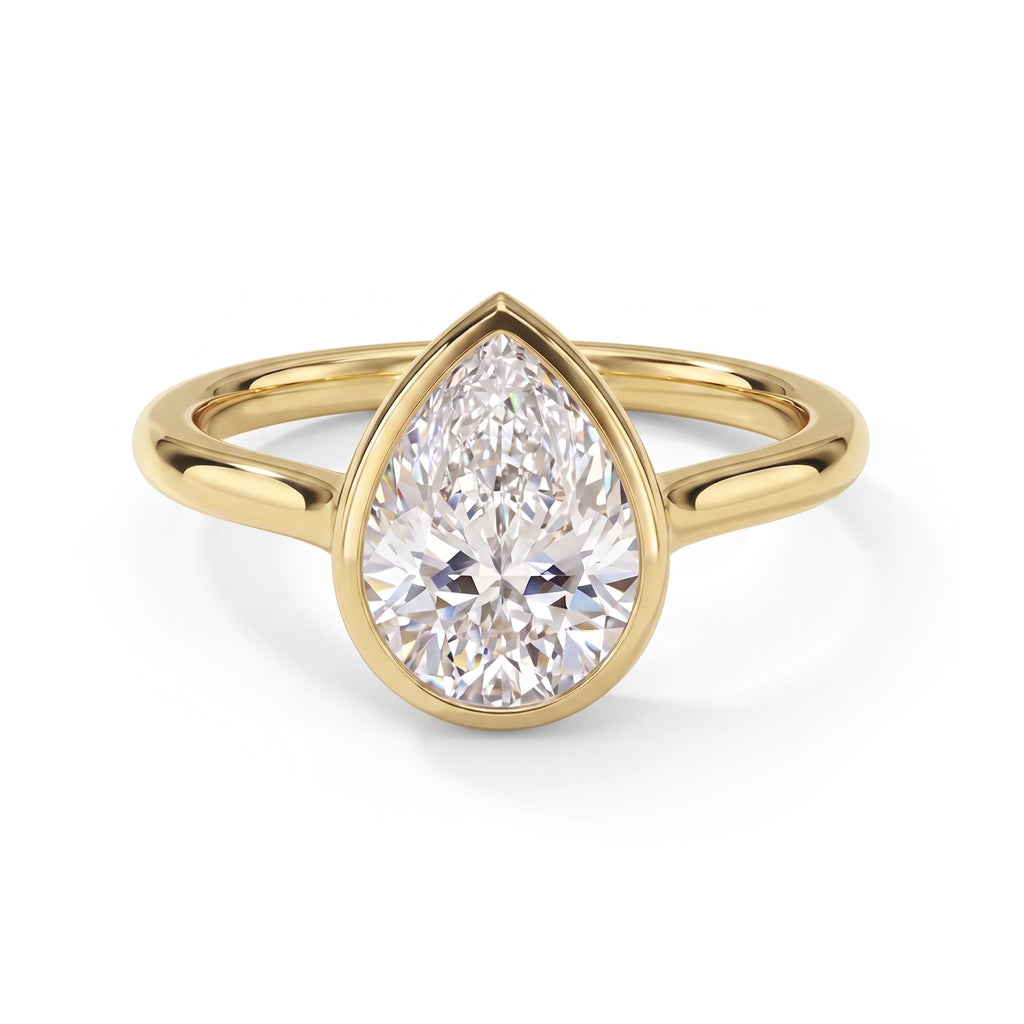 Luna Pear Solitaire Ring