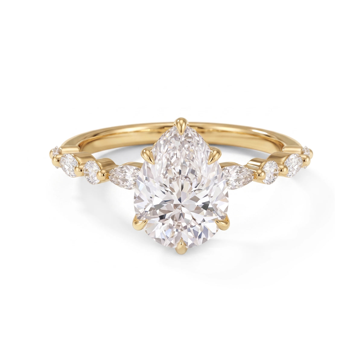 Ivy Hidden Halo Pear Ring