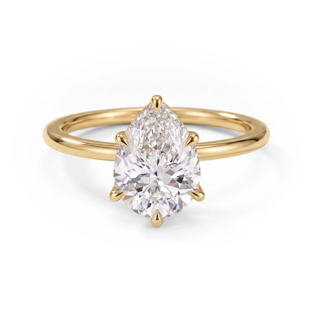 Iris Pear Solitaire Ring
