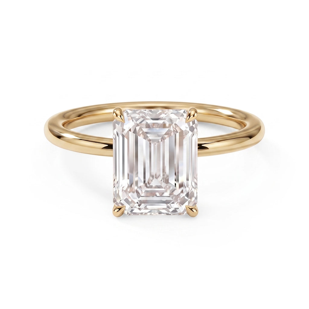Flora Emerald Solitaire Ring