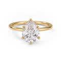 Hidden Halo Pear Solitaire Ring