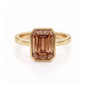 Amber Lotus Solitaire Ring