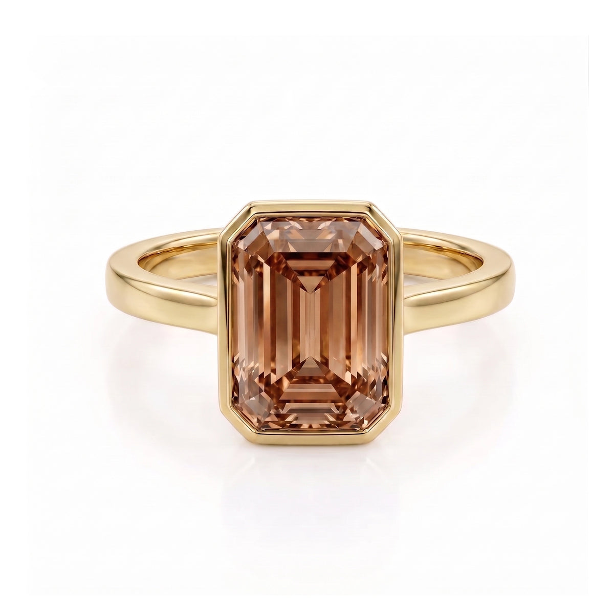 Amber Lotus Solitaire Ring