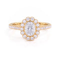 Heart of Helios-Oval Halo Ring
