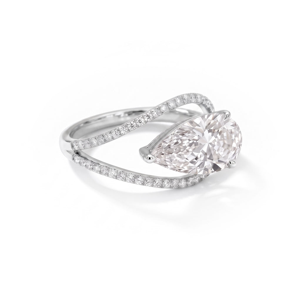 Aurora Halo Pear Ring