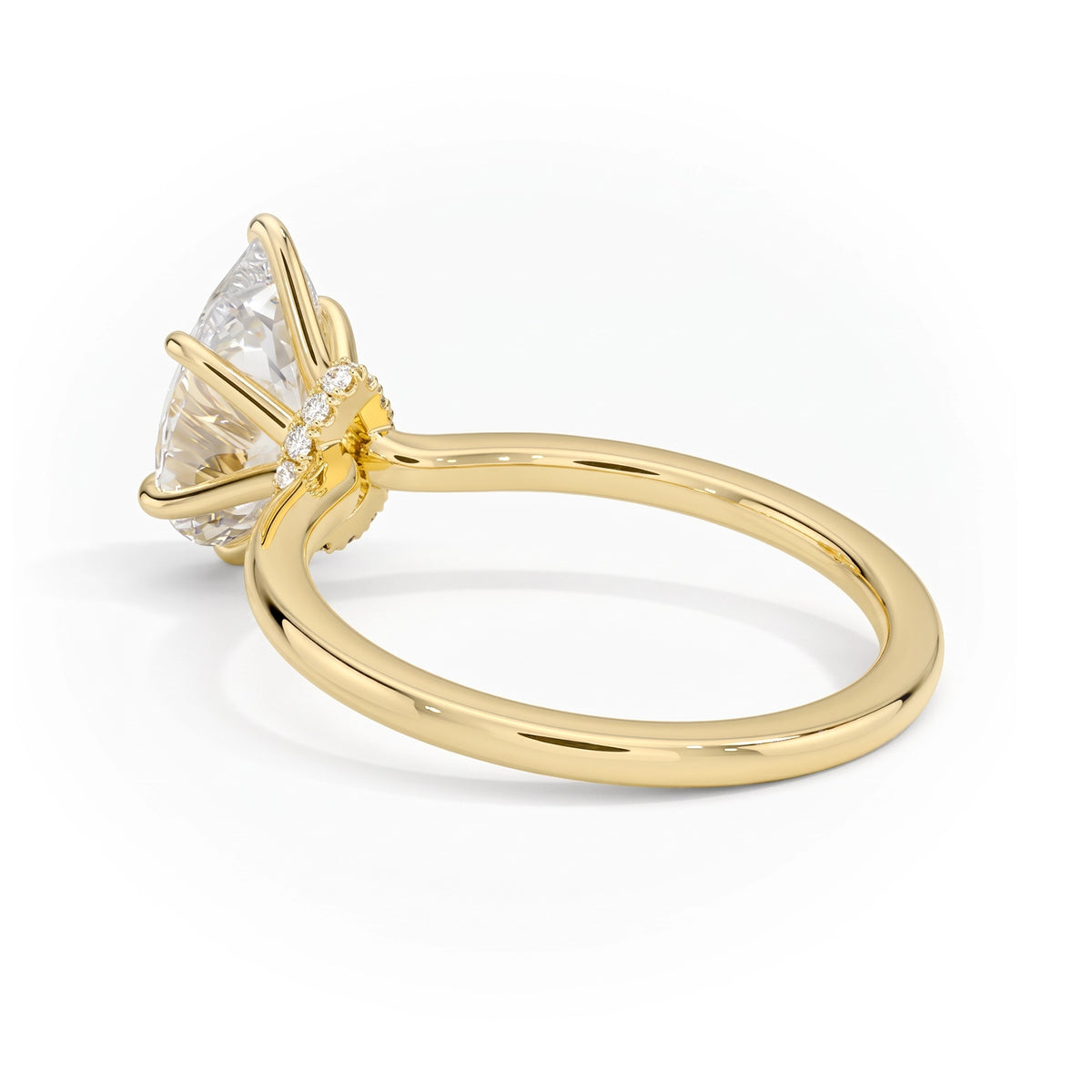 Hidden Halo Pear Solitaire Ring