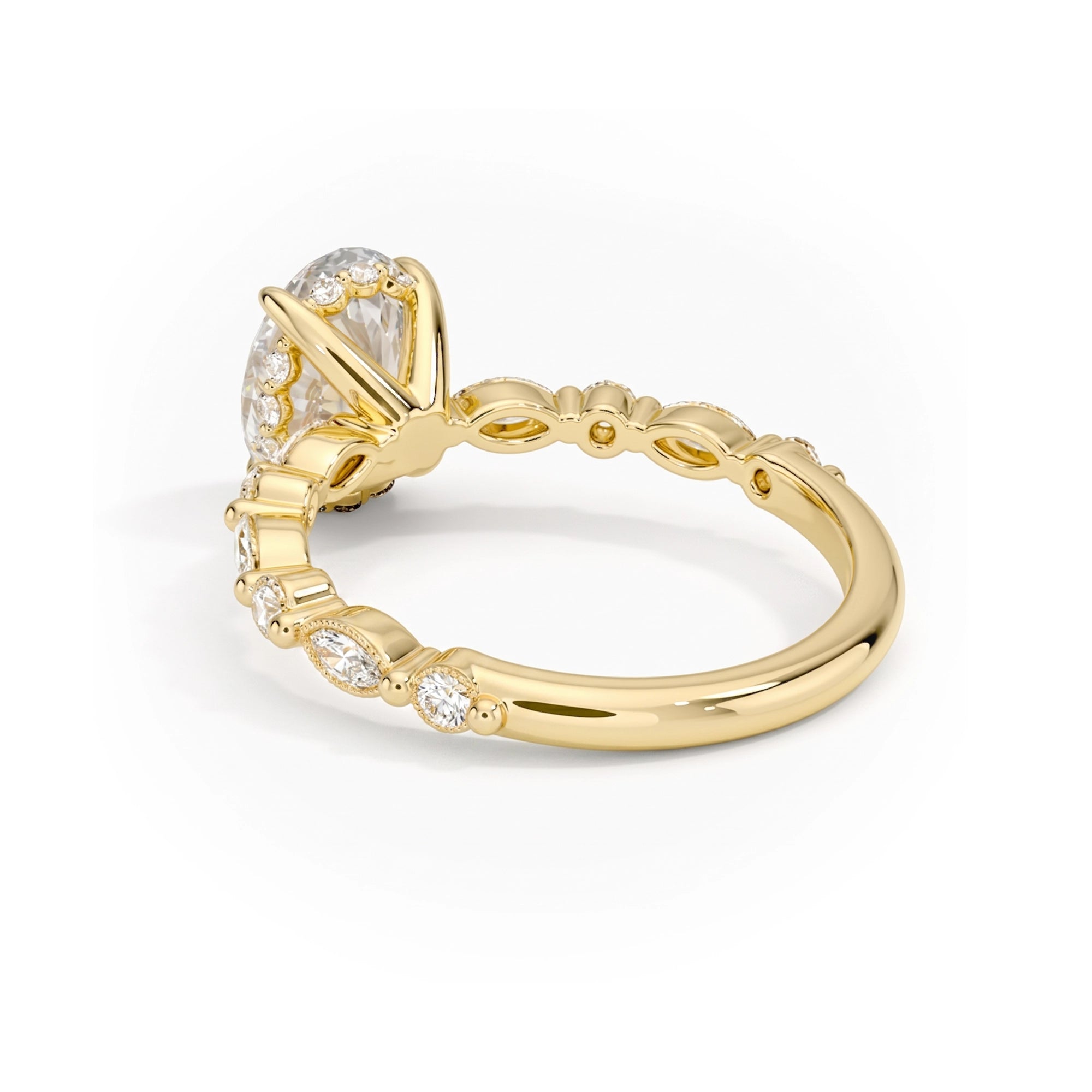 Ivy Hidden Halo Oval Ring