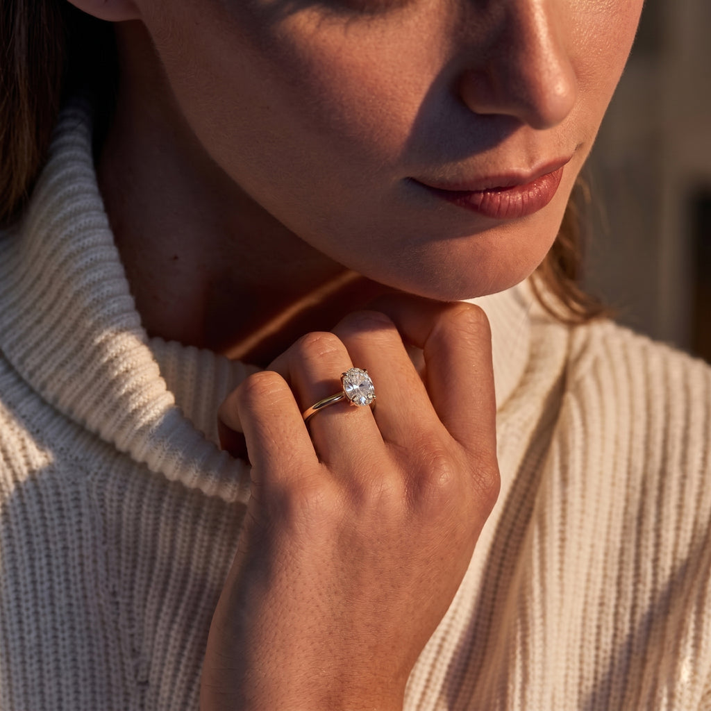 Flora Oval Solitaire Ring