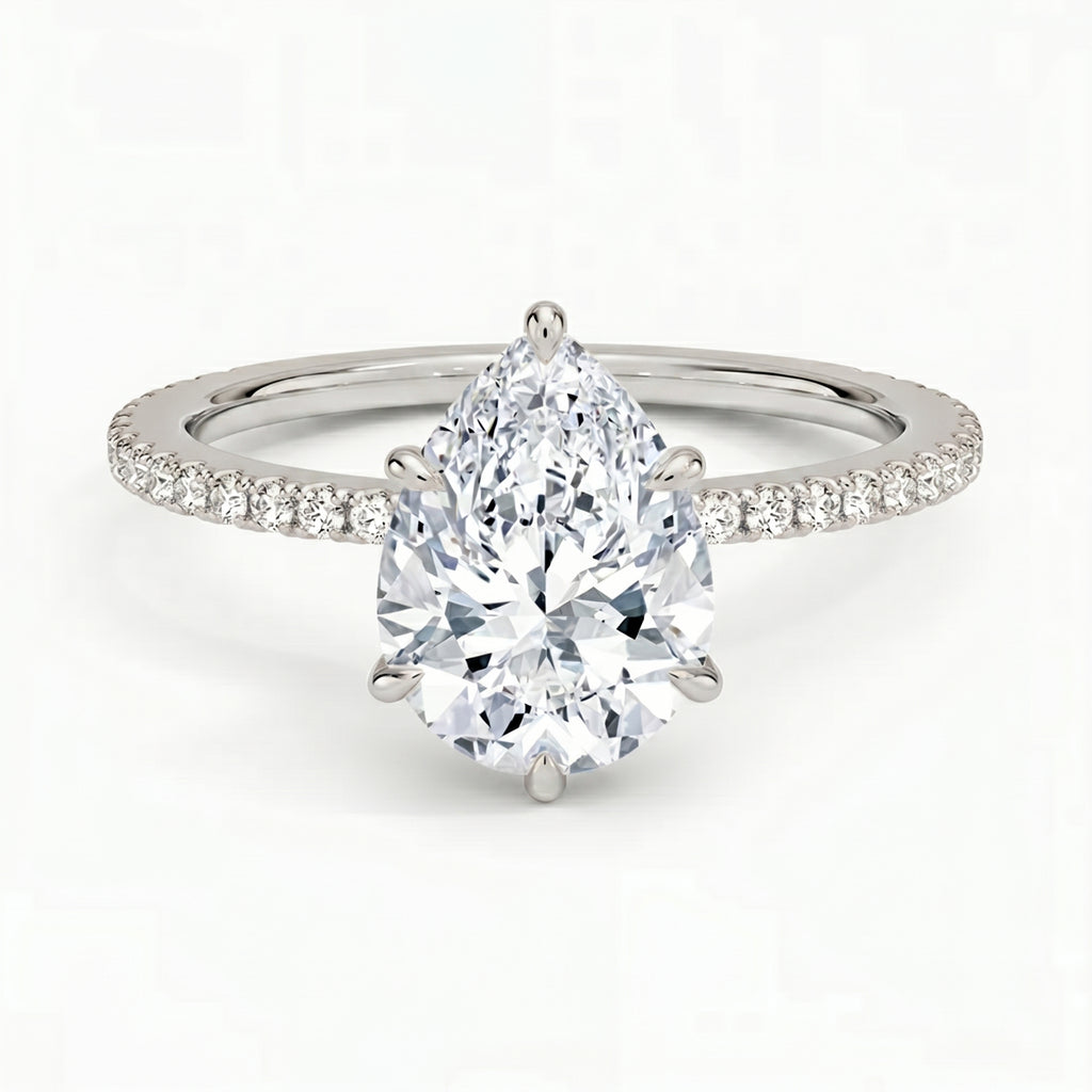 Lumina Pavé Pear Ring