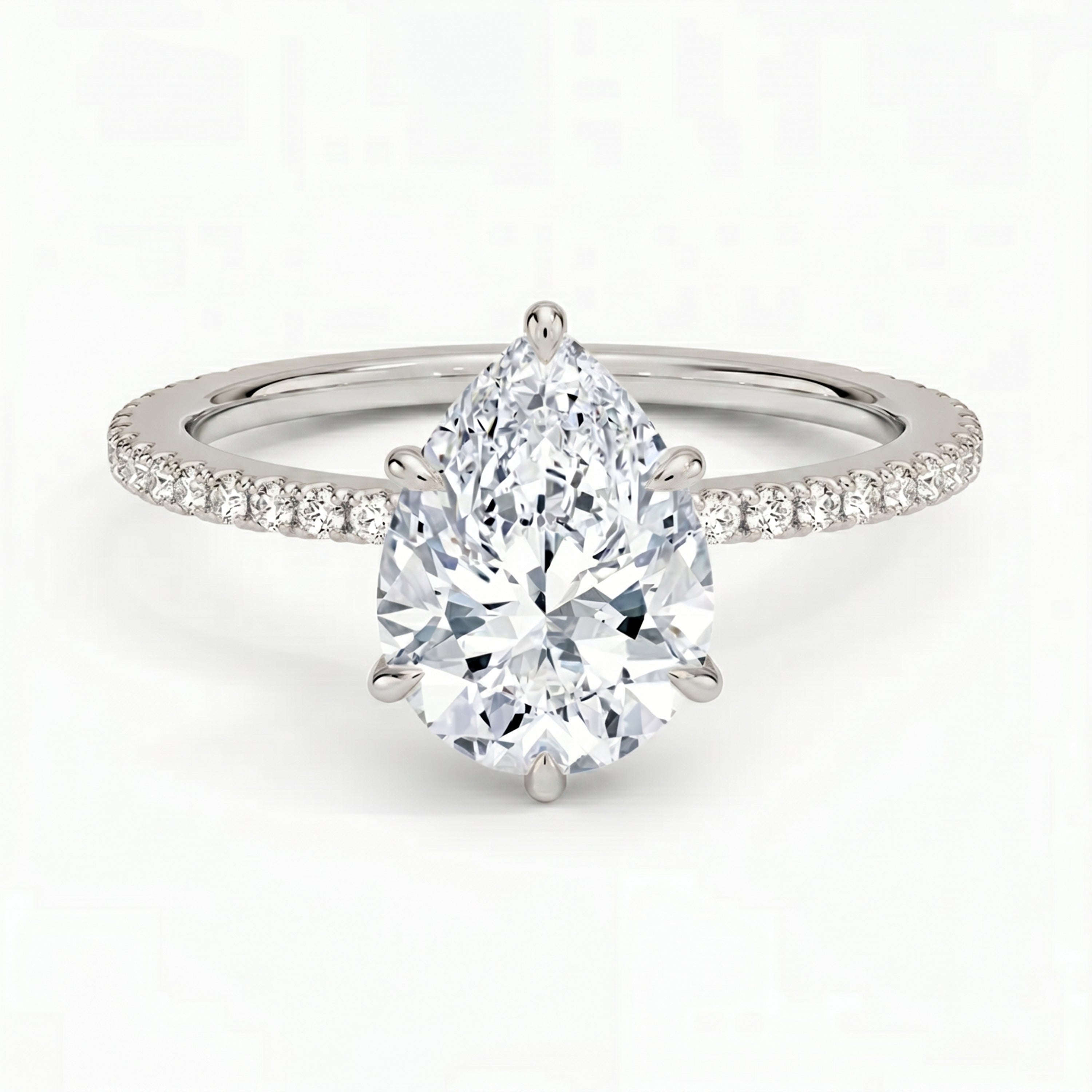 Lumina Pavé Pear Ring
