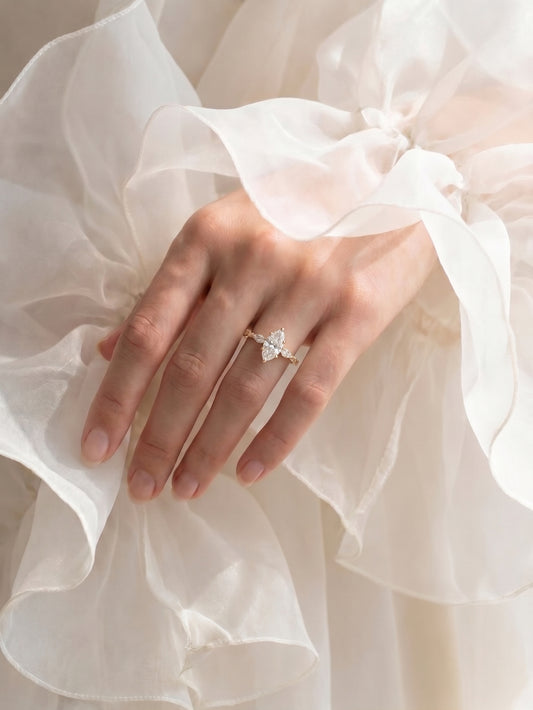 Ivy Hidden Halo Marquise Ring